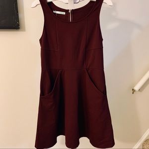 Maurices Burgundy Fit and Flare dress sz M